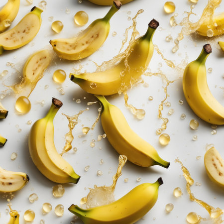 Bananas splashed into waterの素材