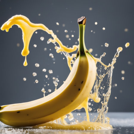 Bananas splashed into waterの素材