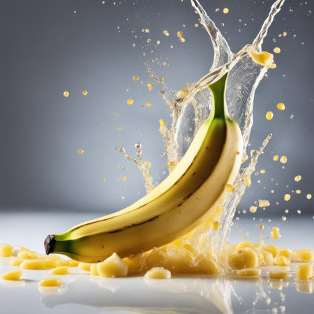 Bananas splashed into waterの素材