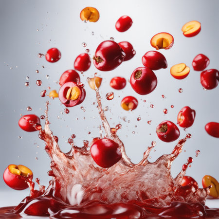 Ackee halves being splashed with waterの素材