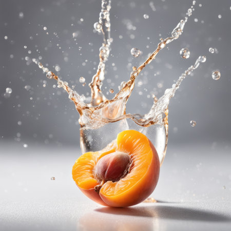 Apricot splashed into waterの素材