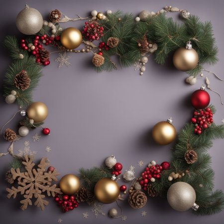 Home is decorated with Christmas ornaments, and gift boxes, as well as a light decoration with candles.の素材