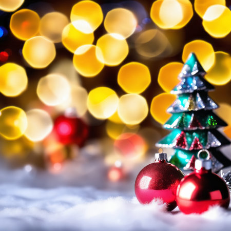 A sparkling golden Christmas star decorated with defocused bokehの素材