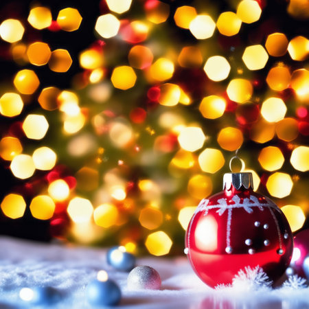A sparkling golden Christmas star decorated with defocused bokehの素材