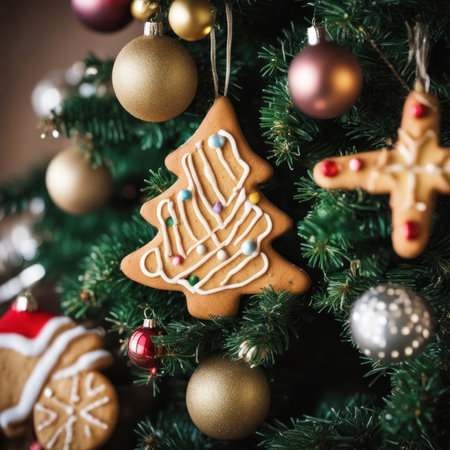 Homemade Gingerbread cookies with spices on a gray background.の素材