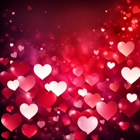Red and Pink Abstract background with bokeh backgroundの素材