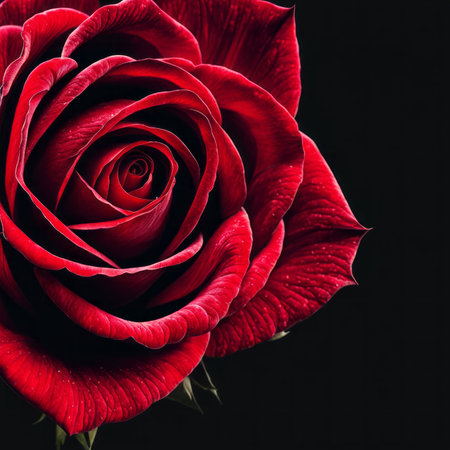 Red Roses on a black backgroundの素材