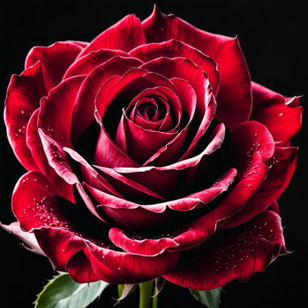 Red Roses on a black backgroundの素材