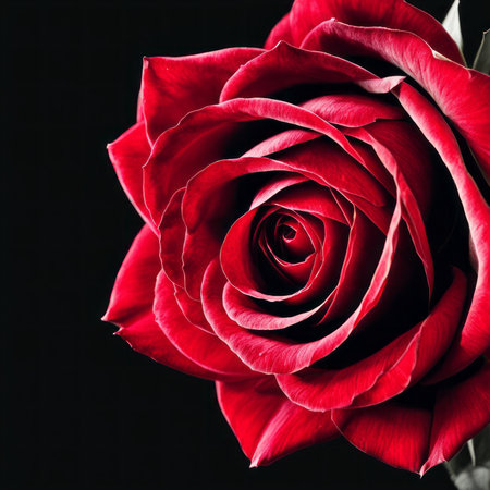 Red Roses on a black backgroundの素材