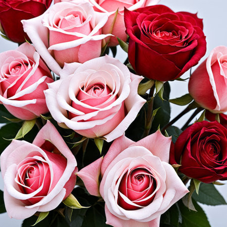 A romantic bouquet of roses for a ladyの素材