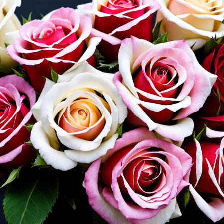 A romantic bouquet of roses for a ladyの素材