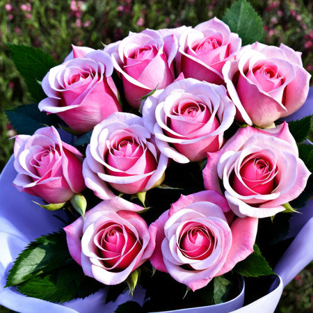 A romantic bouquet of roses for a ladyの素材