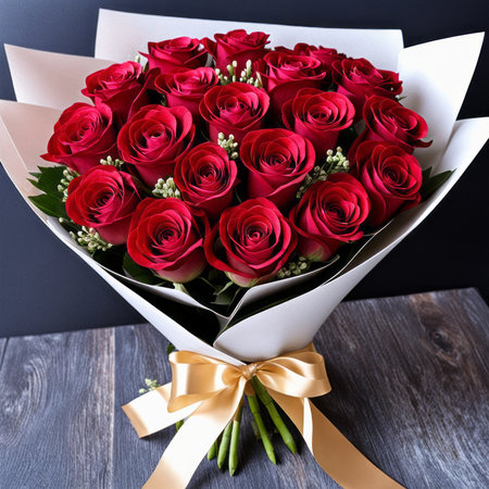 A romantic bouquet of roses for a ladyの素材
