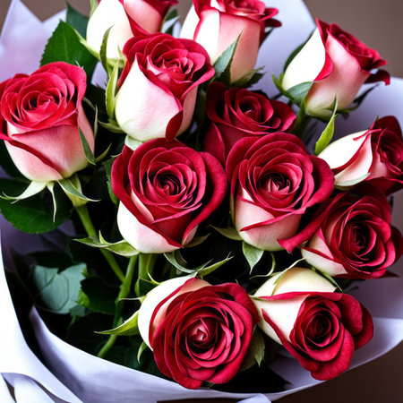 A romantic bouquet of roses for a ladyの素材