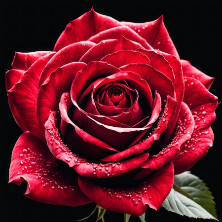 Red Roses on a black backgroundの素材