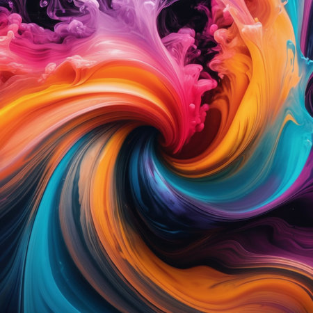 abstract background of colorful paint mixing in water as a design elementの素材