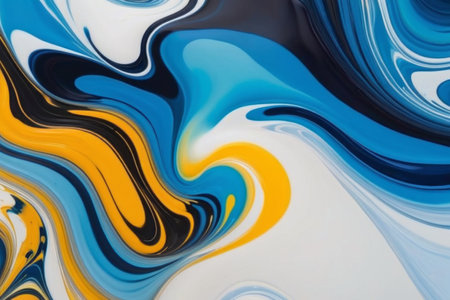 abstract background with blue and white paint splashes, top viewの素材