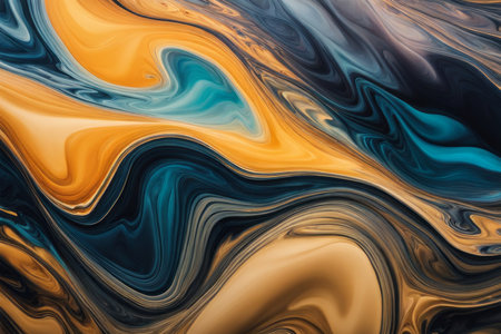 Colorful abstract painted background. Marbling artwork texture. Agate ripple pattern. Gold powder.の素材