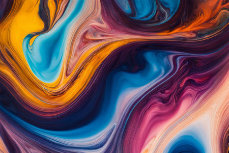 Colorful abstract background. Acrylic colors. Liquid marble pattern.の素材