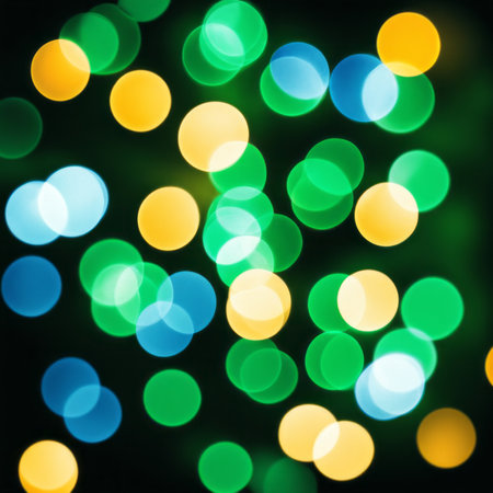 abstract background bokeh circles for Christmas and New Year holidaysの素材