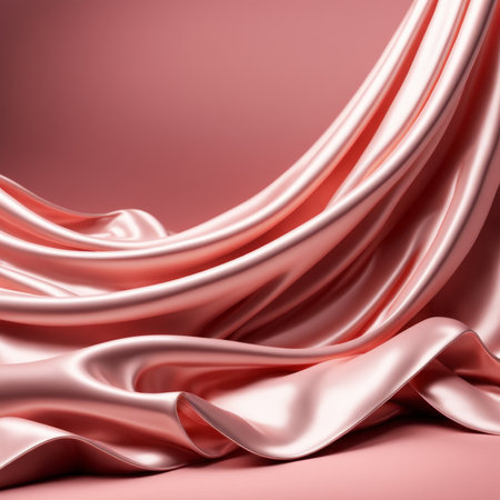 Smooth elegant pink silk or satin luxury cloth texture can use as abstract background. 3d render illustrationの素材