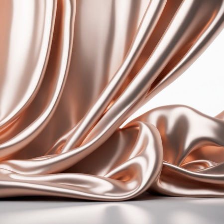 Smooth elegant golden silk or satin luxury cloth texture can use as abstract background. 3d render illustrationの素材