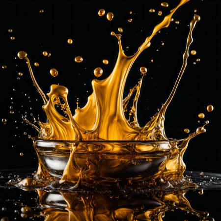 Splash of orange juice on a black background. 3d renderingの素材