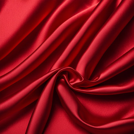 Red satin or silk luxury cloth texture can use as abstract background. Luxurious background designの素材