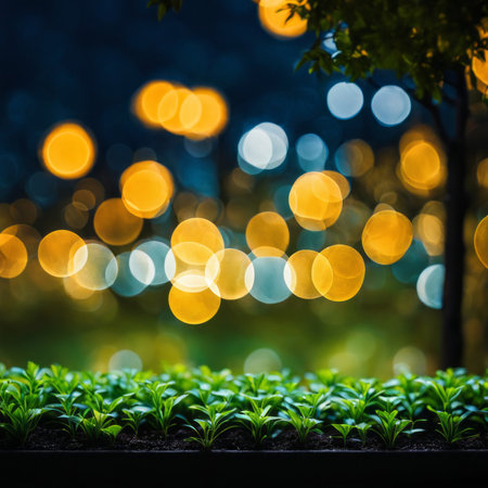 Green plant in the garden with bokeh light background, Ecology conceptの素材