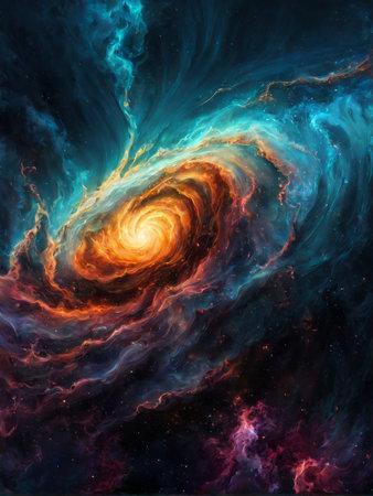 Abstract space background with nebula, stars and galaxies. Elements of this image furnished by NASAの素材