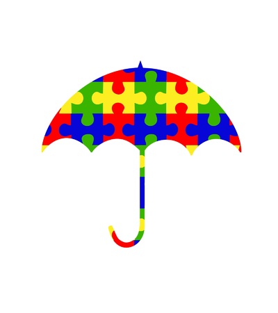 Colorful Autism umbrella clip-art のイラスト素材