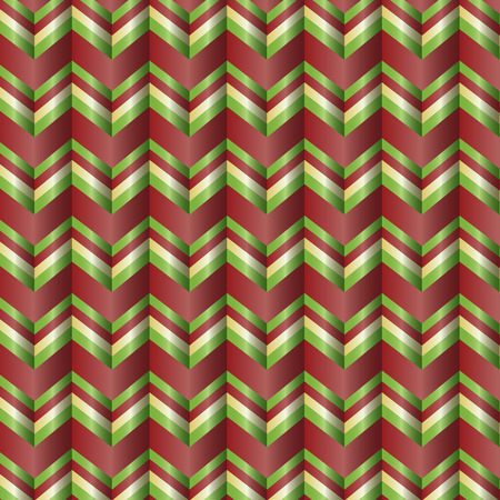 Seamless repeating chevron zig zag background in Christmas holiday colorsのイラスト素材