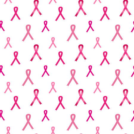 Seamless repeating breast cancer ribbon backgroundのイラスト素材