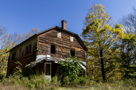 Abandoned house in the woodsの写真素材