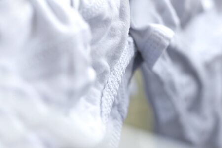 Men under wear white cotton premium clothes with over lock stitchingの写真素材
