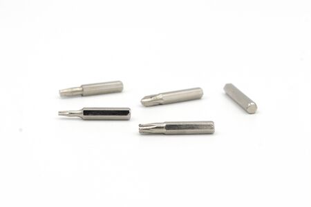 Screw driver bit different type on white backgroundの写真素材