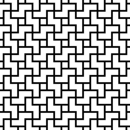 Geometric pattern with stripes. Seamless background. Black and white. Rhythmic structure of herringbone.のイラスト素材