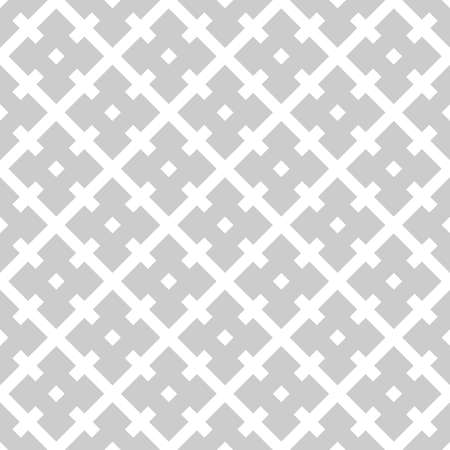 Abstract geometric seamless pattern with square cross line Gray and white vector backgroundのイラスト素材