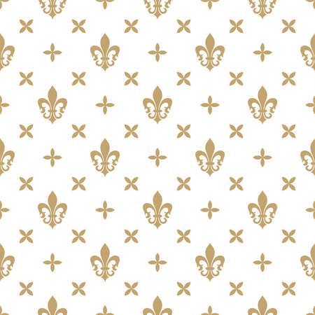 Seamless vector background with royal lily. Floral ornament. Graphic modern pattern.