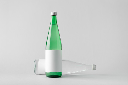 Water Bottle Mock-Up - Two Bottles. Blank Labelの写真素材