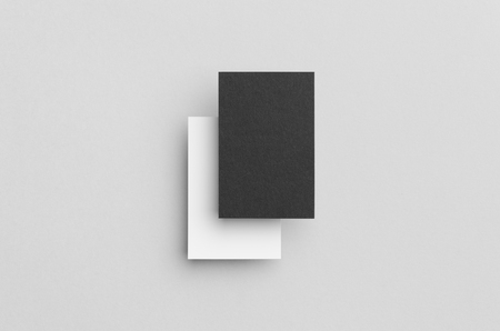 Black & White Business Card Mock-Up (85x55mm)の写真素材