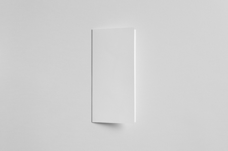 DL Bi-Fold / Half-Fold Brochure Mock-Up - Frontの写真素材