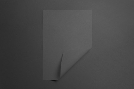 Black A3 Poster Mock-Up - Folded Cornerの写真素材
