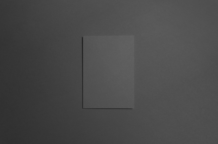 Black A6 Bi-Fold / Half-Fold Brochure Mock-Up - Frontの写真素材