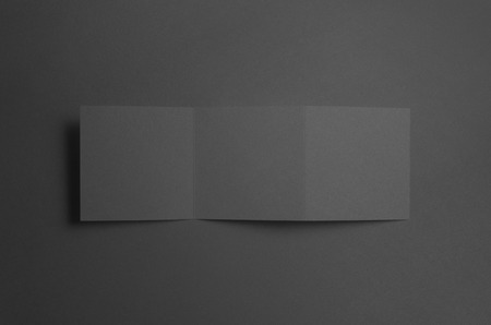 Black Square Z-Fold Brochure Mock-Upの写真素材