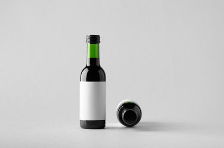 Wine Quarter/ Bottle Mock-Up - Two Bottles. Blank Labelの写真素材