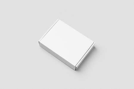 White cardboard postal, mailing box mockup.
