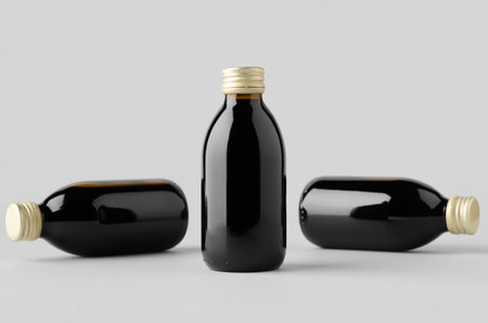 Cold brew coffee glass bottle mockup.の写真素材
