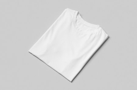 Folder men's crew neck t-shirt mockup.の写真素材