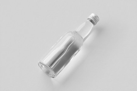 Miniature spirits, liquor bottle mockup.の写真素材